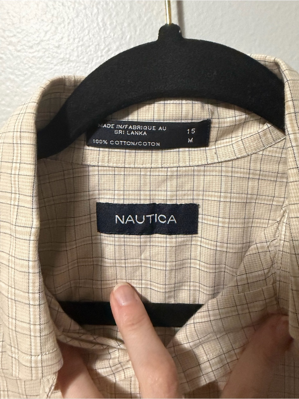 Nautica Men’s Medium 15 Short Sleeve Plaid Button Down Shirt 100% Cotton - Picture 4 of 5